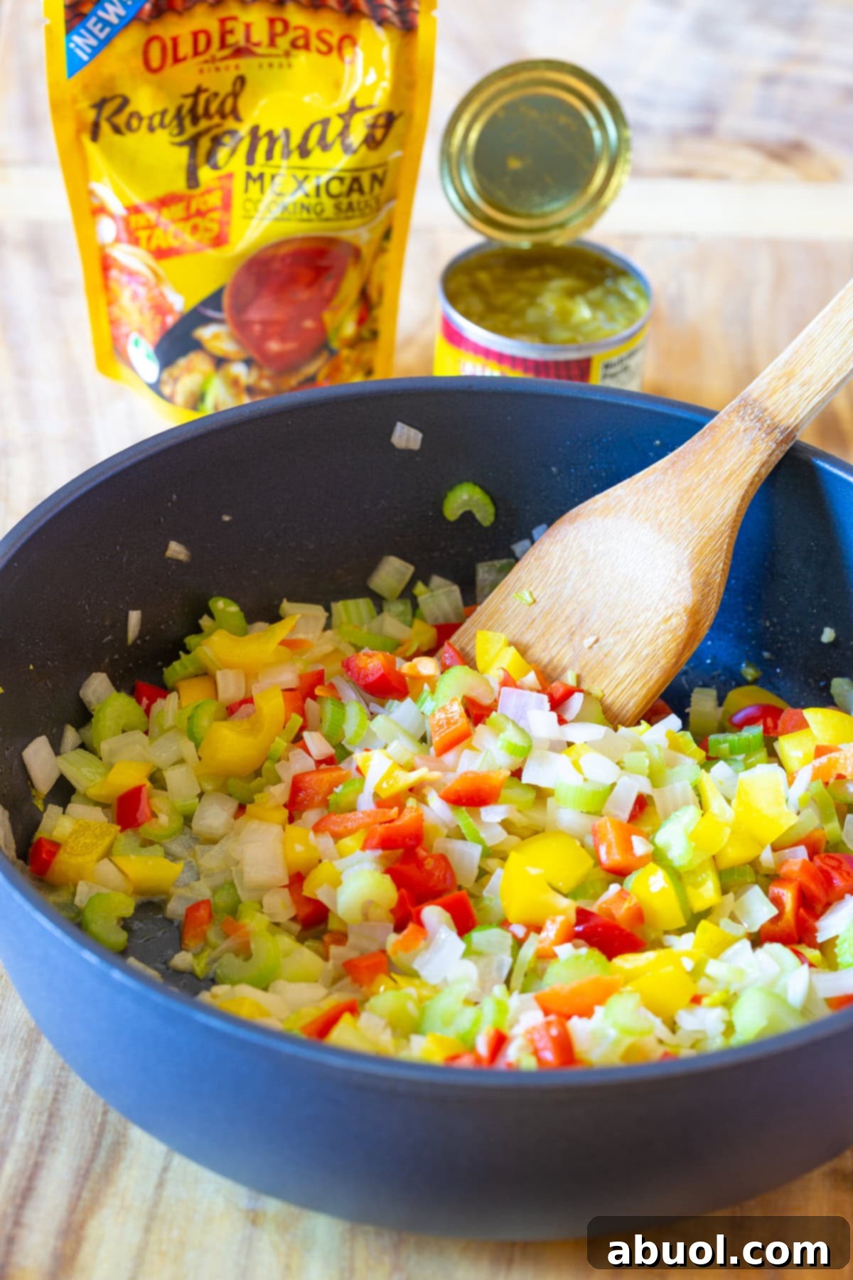 cornbread dressing - sautted vegetables for stuffing