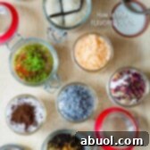 How to Make Flavored Sugars - Flavored Sugar Recipes for edible gifts, showcasing a selection.