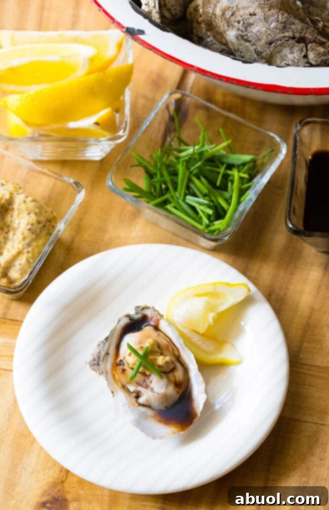 Oysters with balsamic vinegar and chives