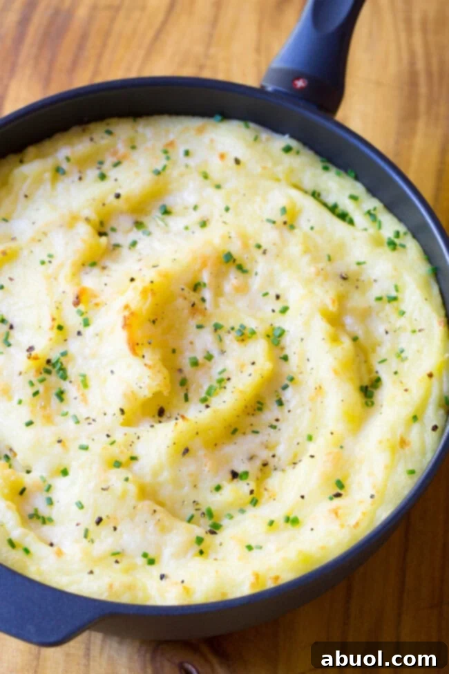 top view of the best mashed potatoes recipe