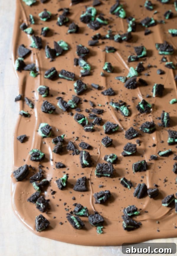 Pile of Andes Mints, a key ingredient for mint chocolate bark