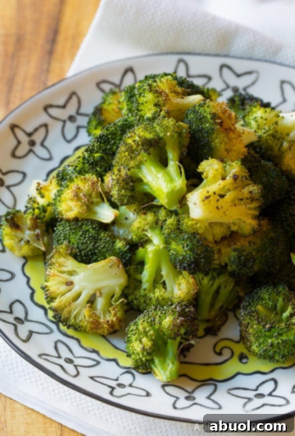 Crispy Perfect Roasted Broccoli Recipe with garlic | ASpicyPerspective.com