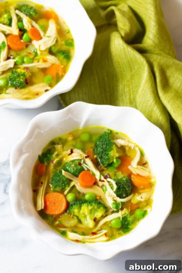 A steaming bowl of delicious Chicken Detox Soup, ready to nourish and cleanse.