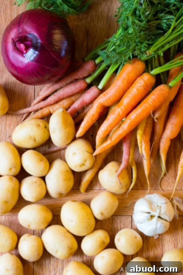 Vegetables and Potatoes for Crock Pot Pork Loin