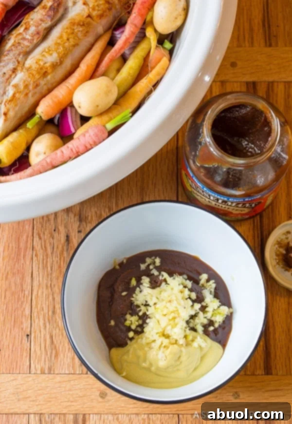 Zesty Sauce made with mustard, apple butter, and herbs