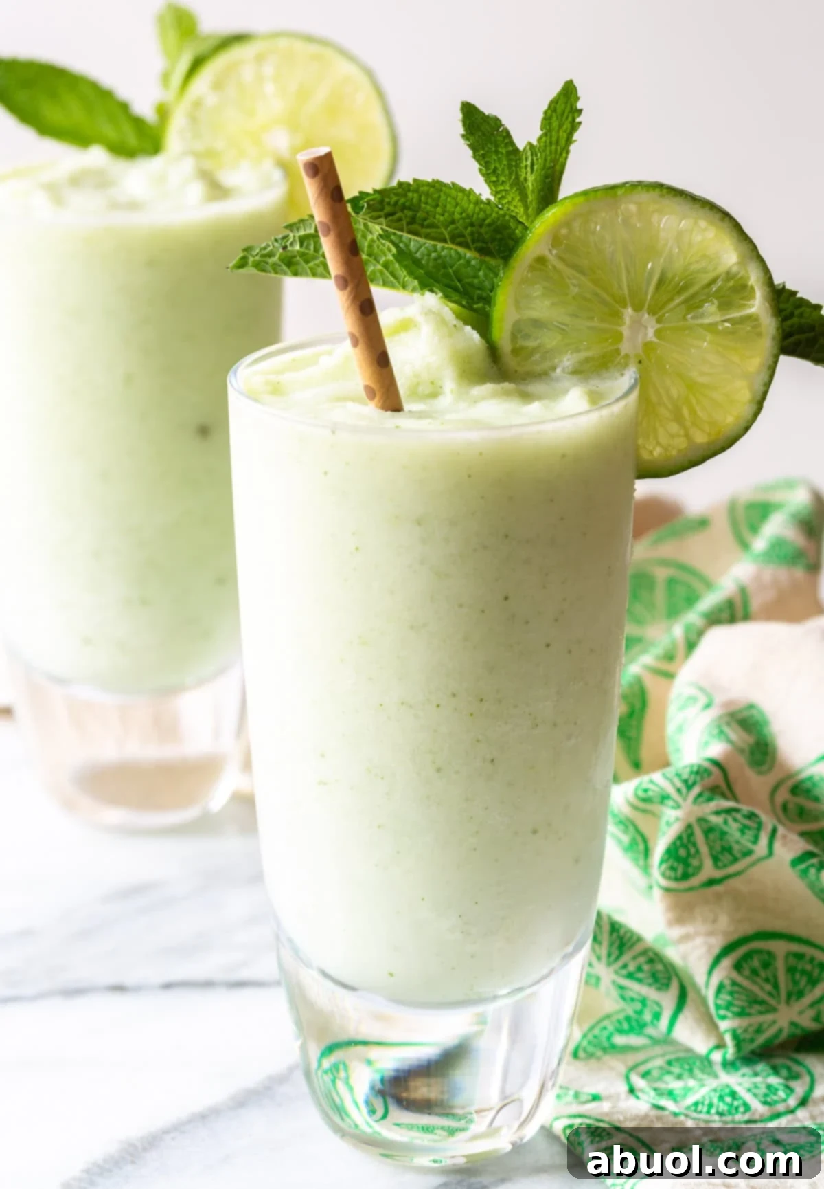 Delightful Frozen Coconut Mojito with Mint and Lime