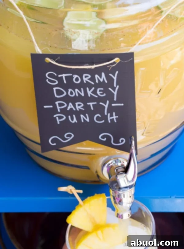 Best Stormy Donkey Party Punch - Large Batch Cocktail for Summer & Fall Parties! | ASpicyPerspective.com