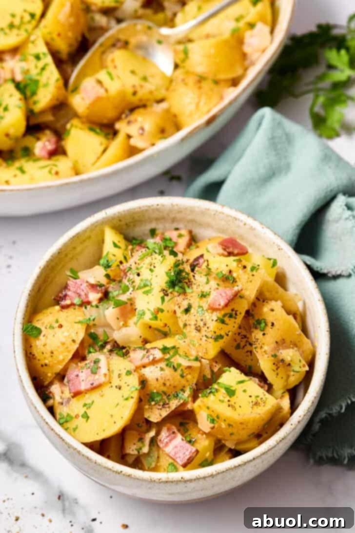 German Potato Salad Recipe warm in small bowl