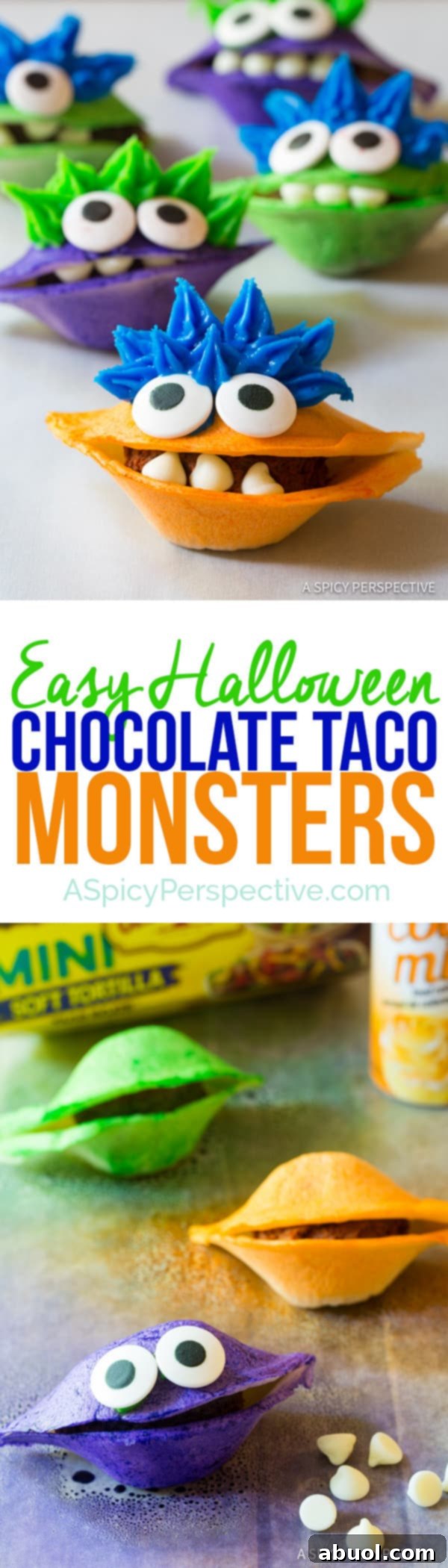 Ghoul-icious Chocolate Tacos 2 Delicious and Easy Chocolate Taco Monsters for Halloween Parties