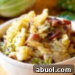 A small image of the finished Irish Bacon and Cabbage dish.