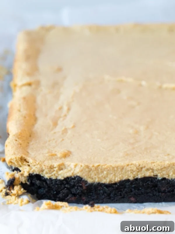 Festive Baileys Irish Cream Coffee Bars, also known as Cheesecake Brownies, ready for Saint Patrick's Day