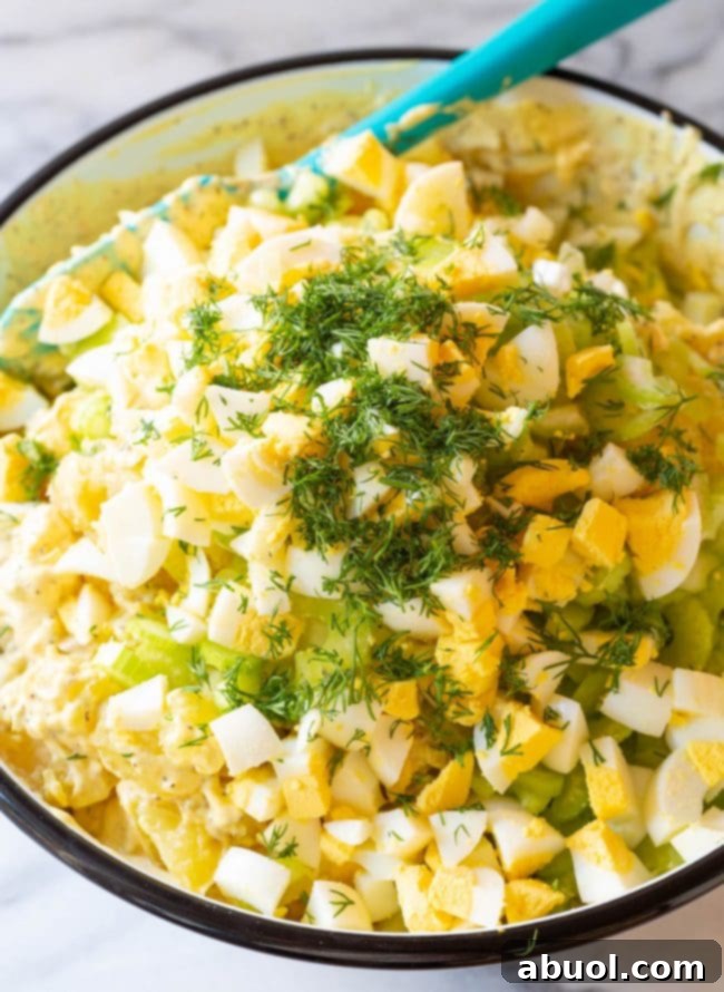 All ingredients for our family's famous potato salad recipe before being mixed together.