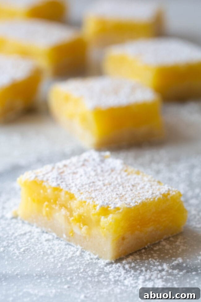 Lemon Squares Recipe - cut into lemon bars of squares