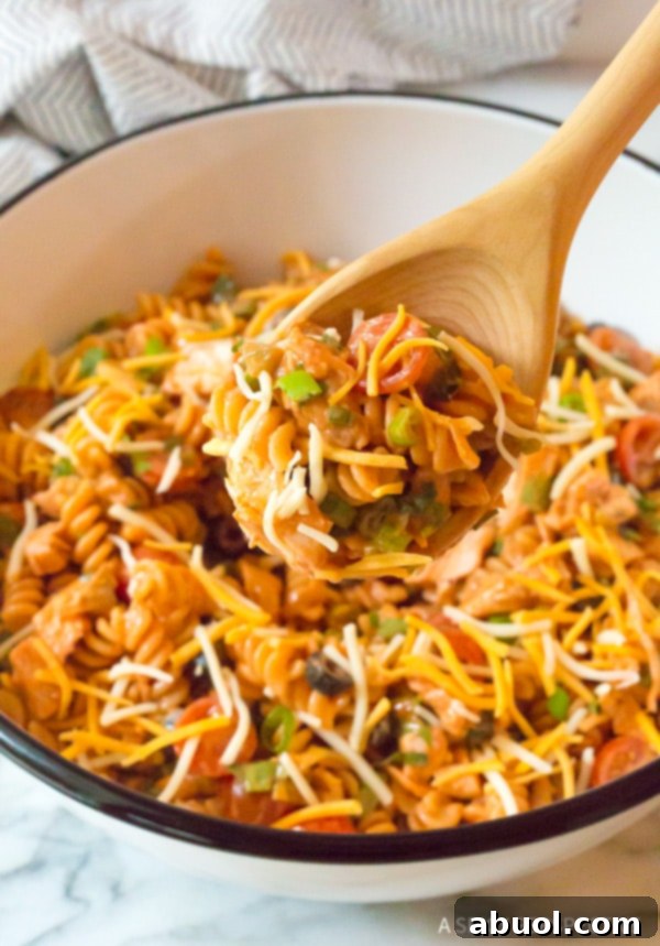 Cool and Zesty Chicken Taco Pasta Salad: A Summer Delight