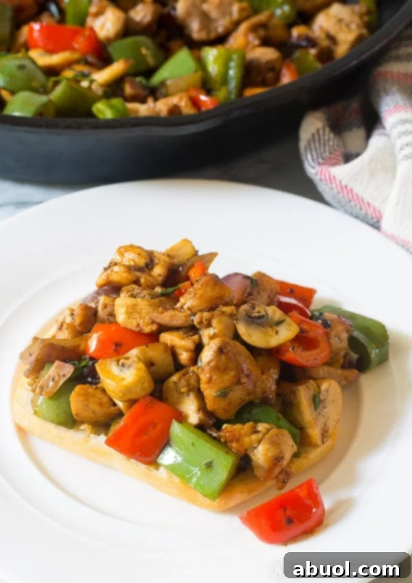 Croatian Skillet Chicken and Vegetables on bread