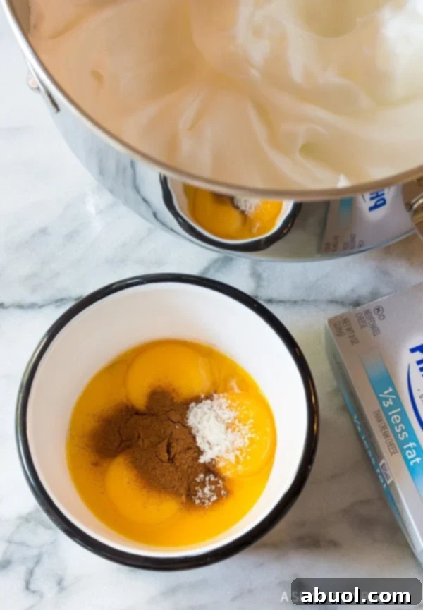 Preparing the batter for Low Carb Cloud Bread Pancakes (Ketogenic) Recipe.