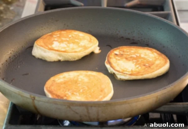 Simple Low Carb Cloud Bread Pancakes (Ketogenic) Recipe, stacked high and ready to serve.
