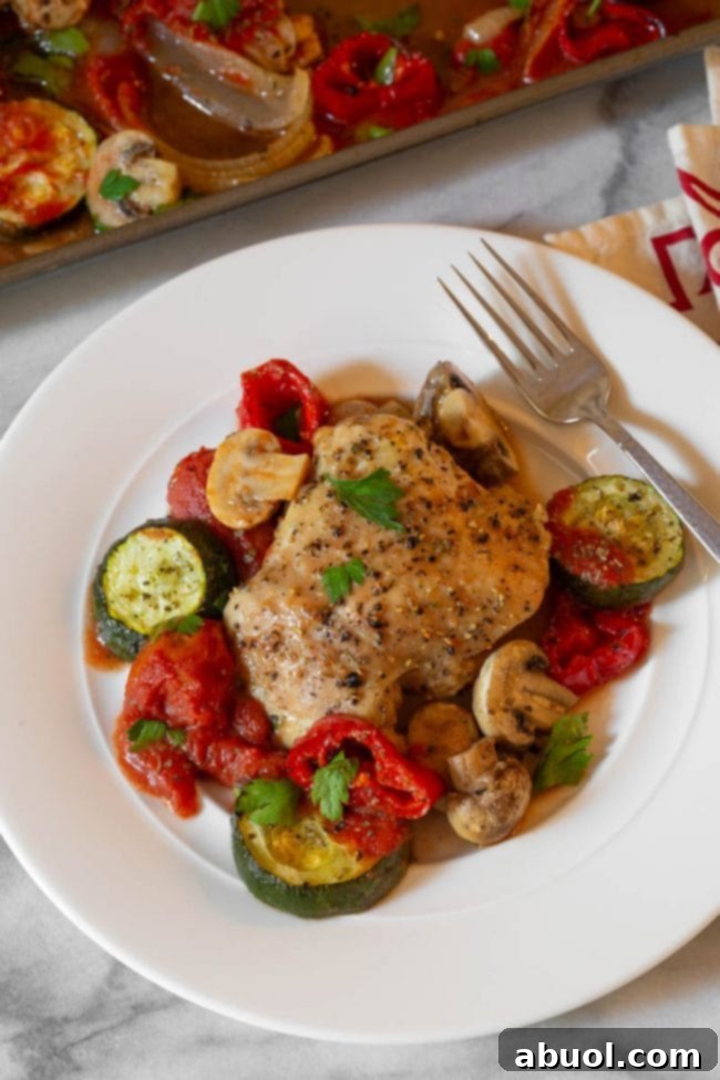 Easy healthy Chicken Cacciatore Recipe with chicken and vegetables