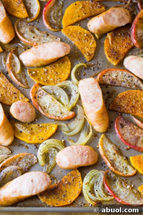 Chicken Sausage Apple Squash Sheet Pan Dinner