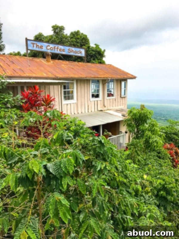 Pillowy Hawaiian Sweet Bread 3 The charming Coffee Shack restaurant nestled on a Hawaiian mountainside, offering panoramic ocean views.