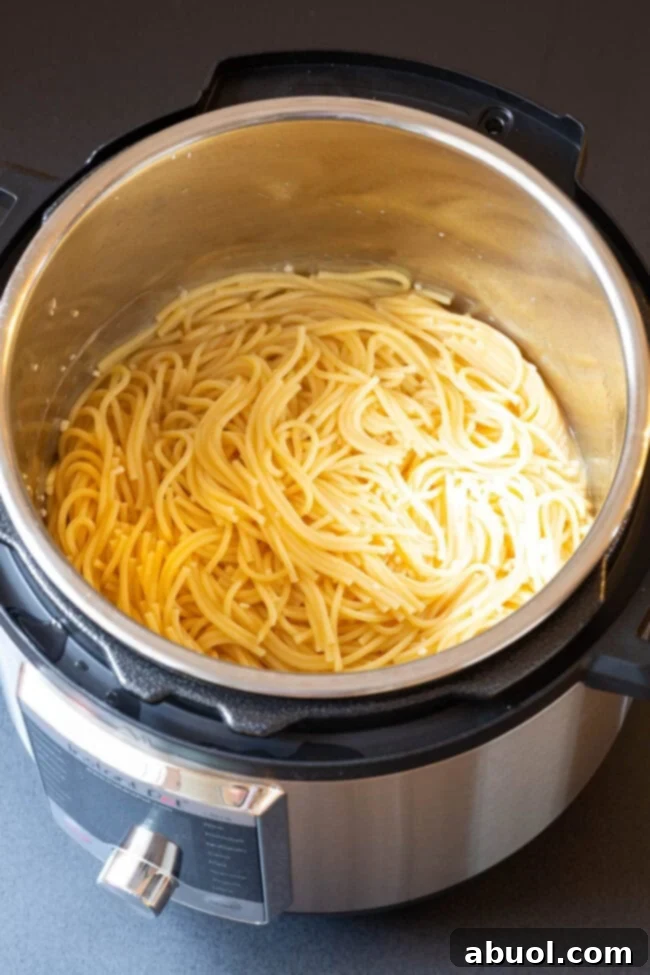 Step-by-step assembly of Instant Pot Bang Bang Shrimp Pasta