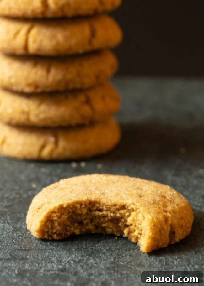 Caramelized Butter Delights 10 Close-up of a brown sugar cookie with a bite taken, showing its soft interior.