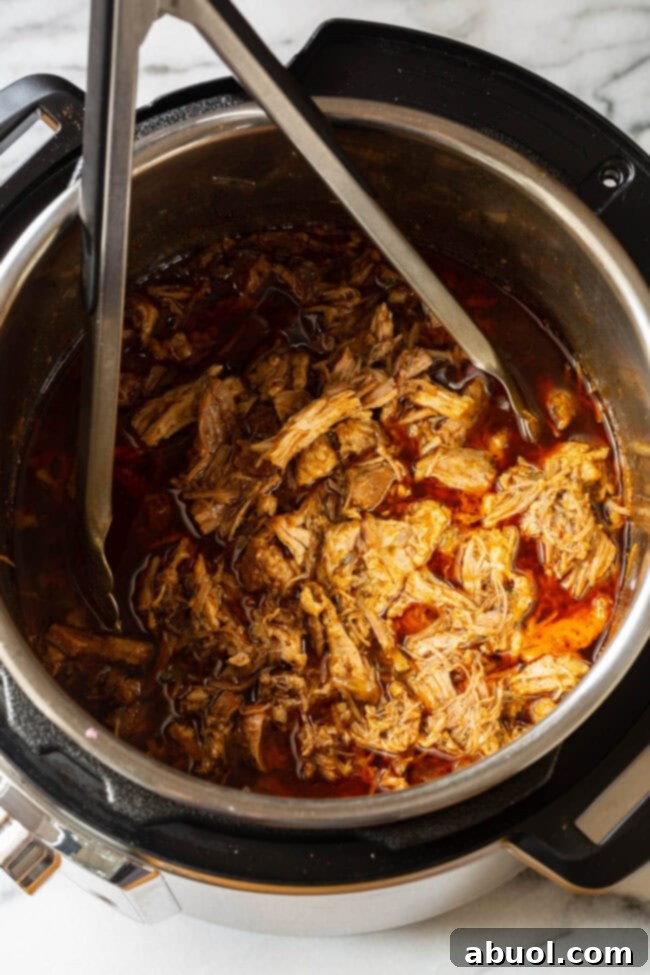 Crispy Instant Pot Carnitas 10 Shredded pork in the Instant Pot, infused with rich flavors for Carnitas