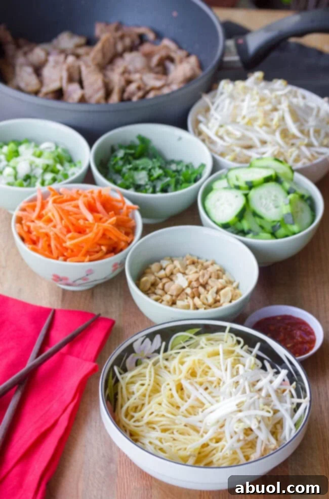 Bun Cha Gio Noodles Bowl Ingredients 