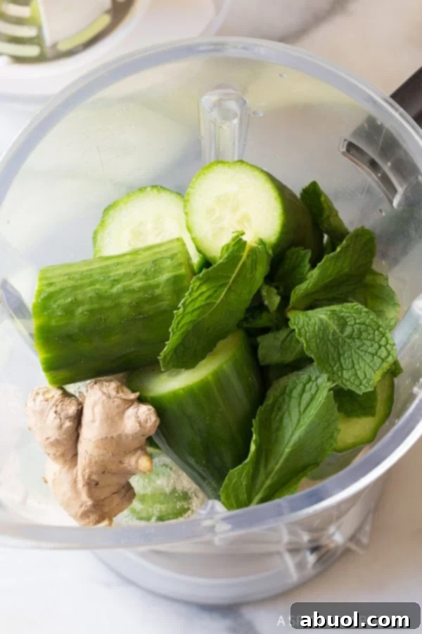Ingredients for agua fresca in the blender before being blended. 
