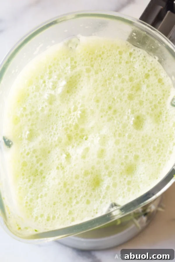 Agua fresca in the blender after being blended. 