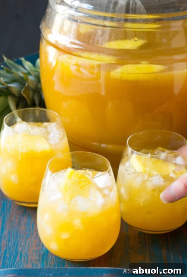 Dazzling Large-Batch Cocktails - Goombay Smash in glasses 