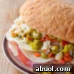 New Orleans Muffuletta Sandwich - close up on plate
