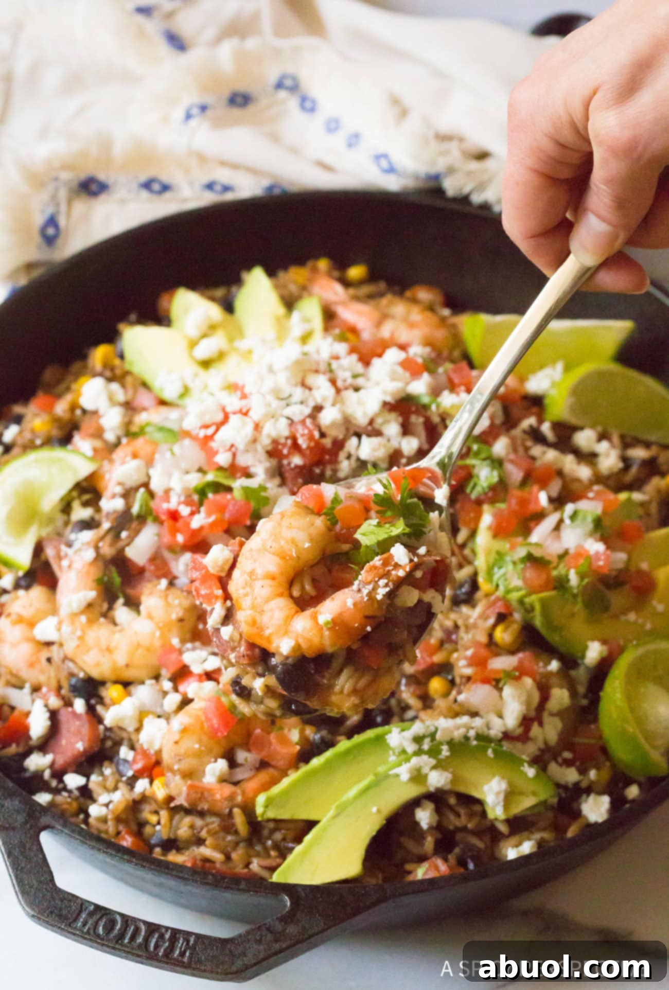 Best One-Pot Shrimp Black Bean Rice Skillet Recipe