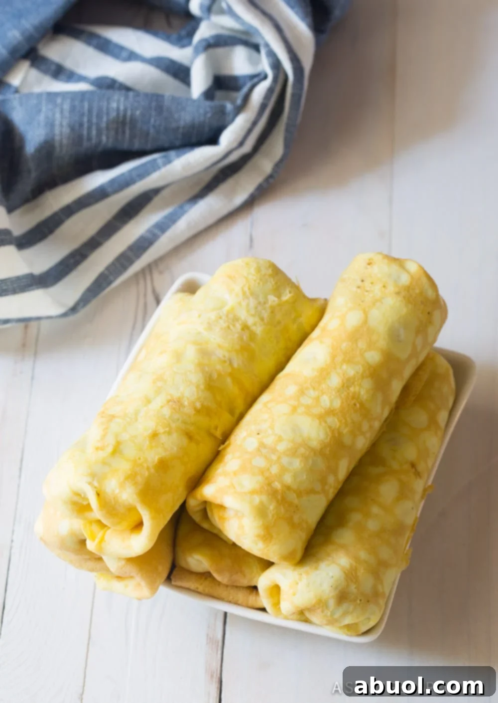 Perfect Keto Eggrolls on plate - five stacked and ready to serve