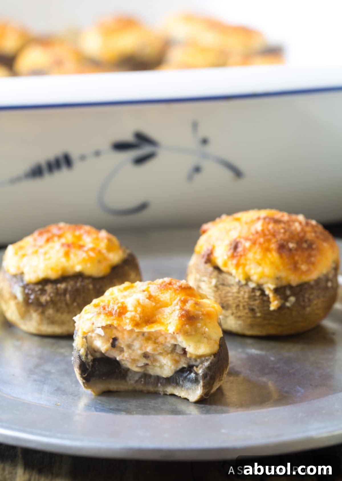 cheese-filling Take a bite out of these cheese stuffed mushrooms appetizers or snacks