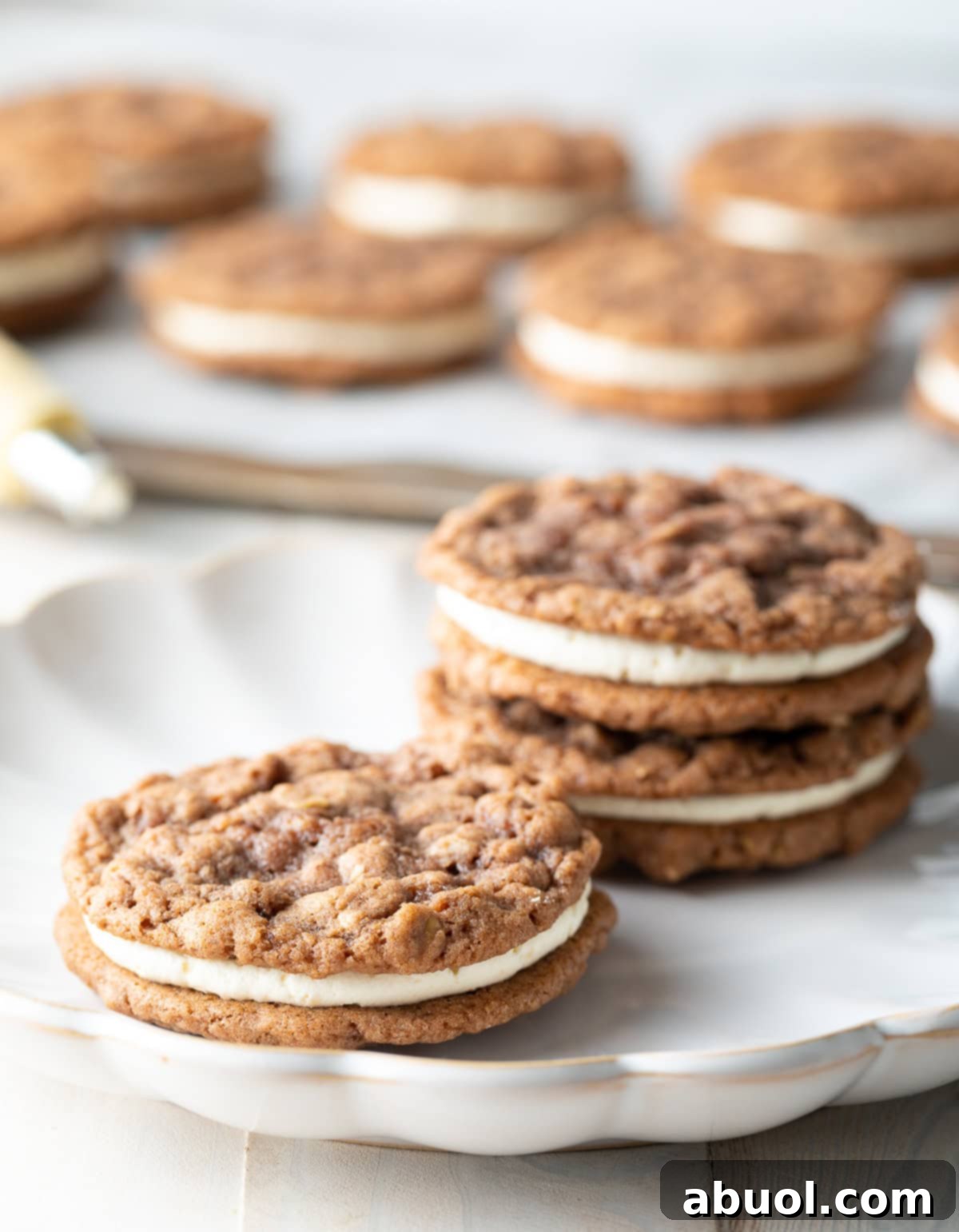 Oatmeal Cream Pies on plate.