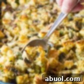 Savory Sausage & Wild Mushroom Stuffing 10 Sausage Mushroom Thanksgiving Stuffing Recipe #ASpicyPerspective #holiday