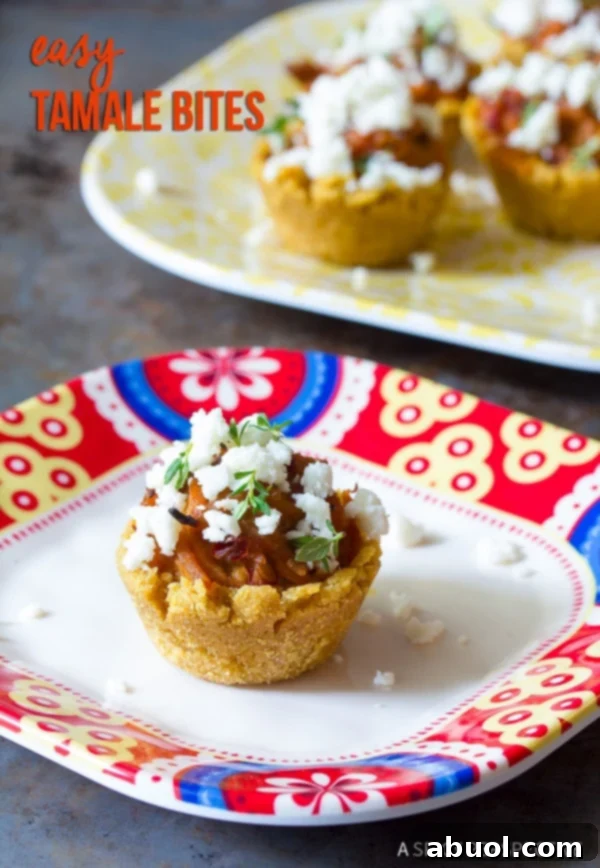 Mini Tamales with fresh herbs and crumbled cheese on top, ready to serve.