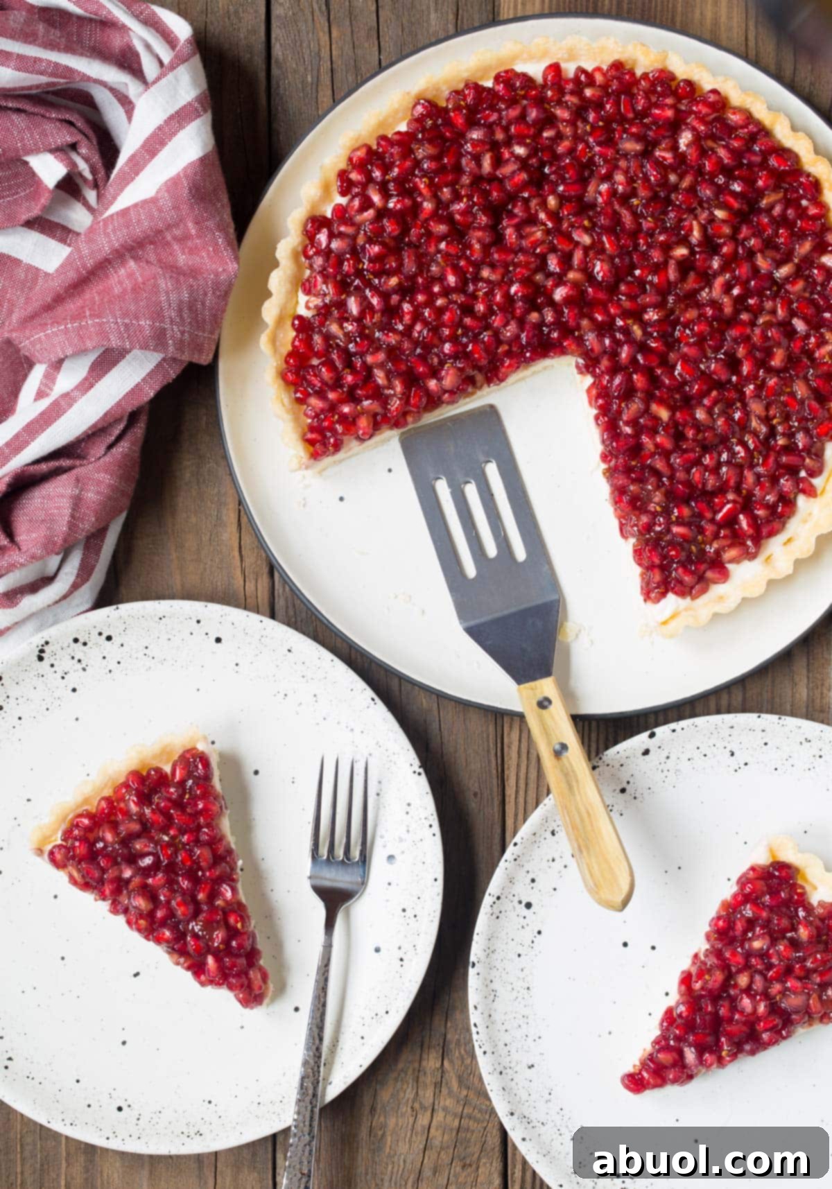 Pomegranate Cream Tart Recipe #ASpicyPerspective #holiday #pomegranaterecipe