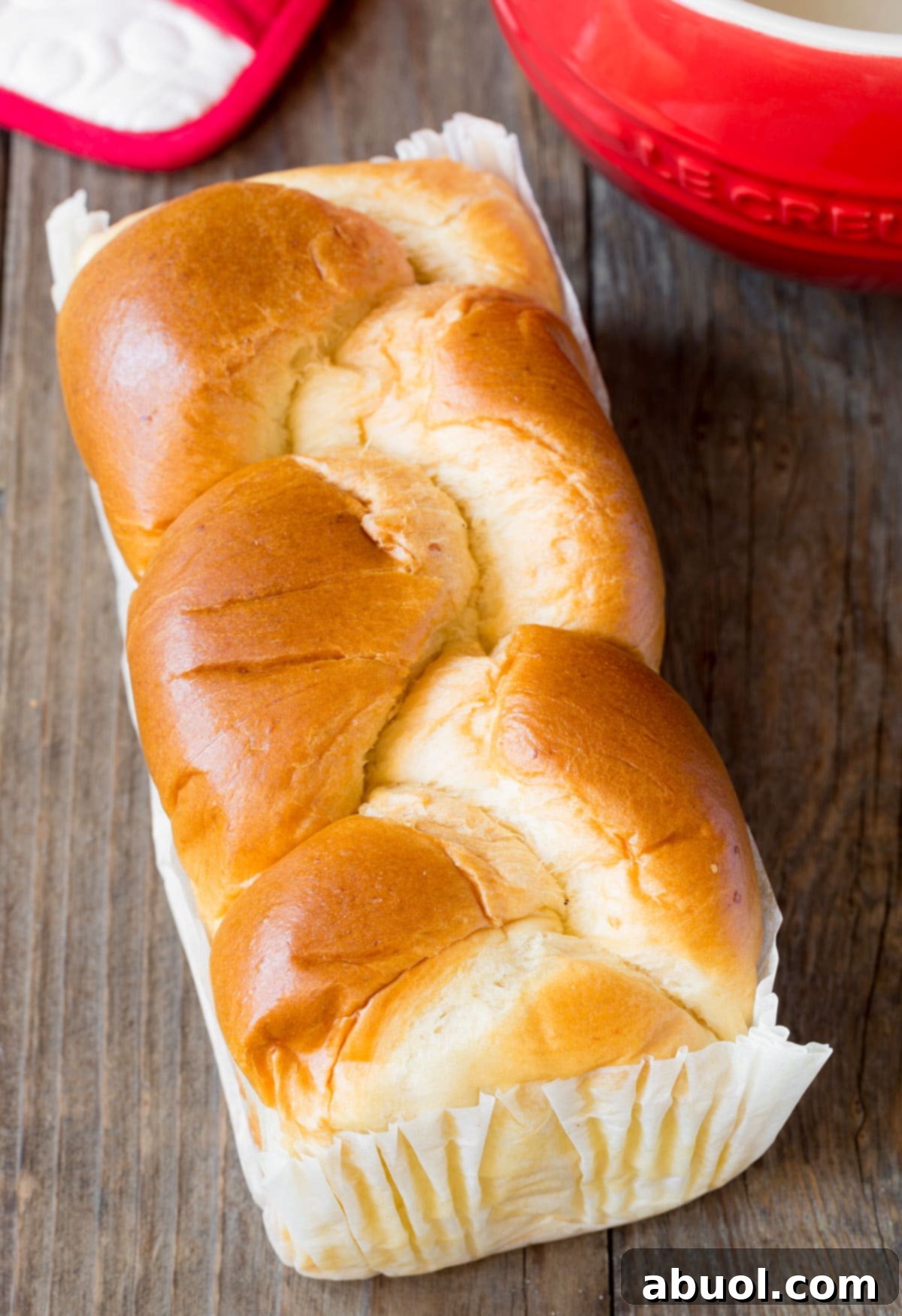 Loaf of brioche bread.