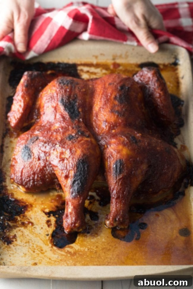 Coca Cola Chicken fresh out of the oven, golden brown and glistening.