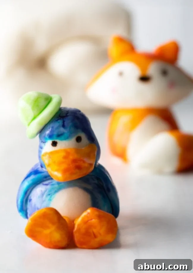 Homemade Fondant Magic 4 An adorable fondant duck figurine, demonstrating the smooth finish and structural integrity achievable with this recipe.