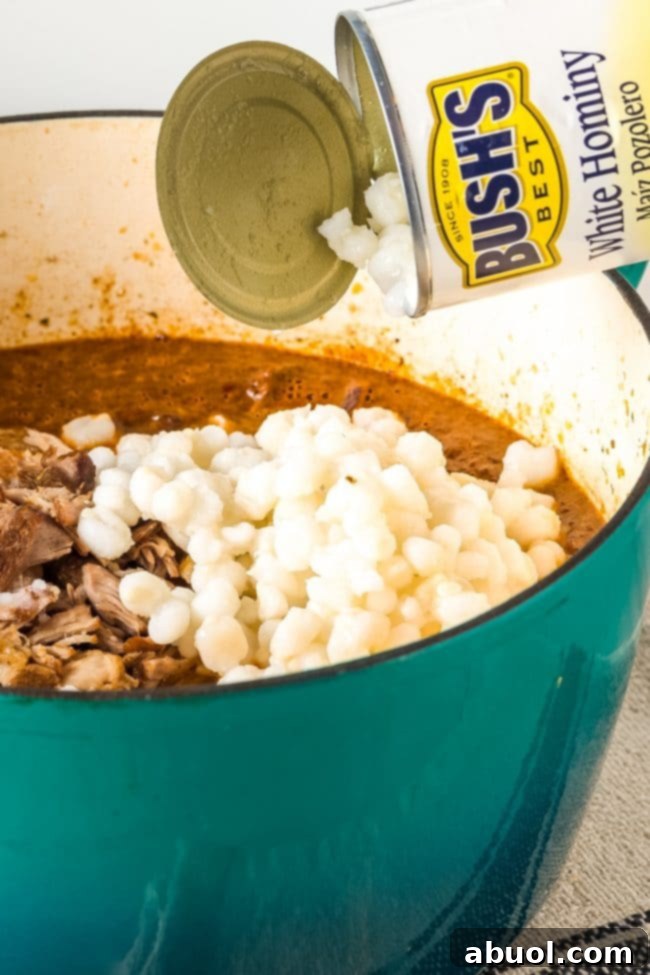 Pork and Red Chile Posole 6 Add hominy to the Posole