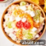 Recipe for Ambrosia Salad - overhead shot