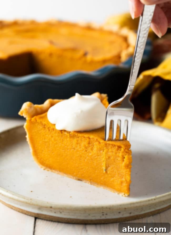 A beautifully presented slice of easy sweet potato pie on a plate, highlighting its rich, creamy filling and golden crust, perfect for any Southern meal.