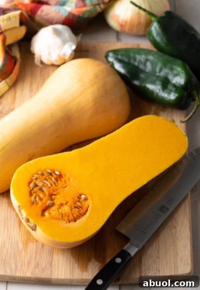 Butternut Squash Chili ingredients on table