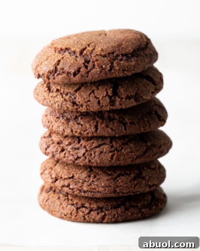 Best Chocolate Snickerdoodles - Cookies stacked on platter