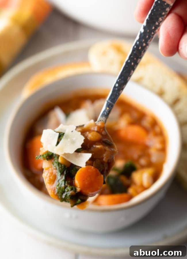 Hearty Tuscan Lentil Soup 4 Instant Pot Lentil Soup Recipe (Gluten-Free & Vegan!) #ASpicyPerspective #glutenfree #vegetarian #vegan #instantpot #crockpot #slowcooker #lentils