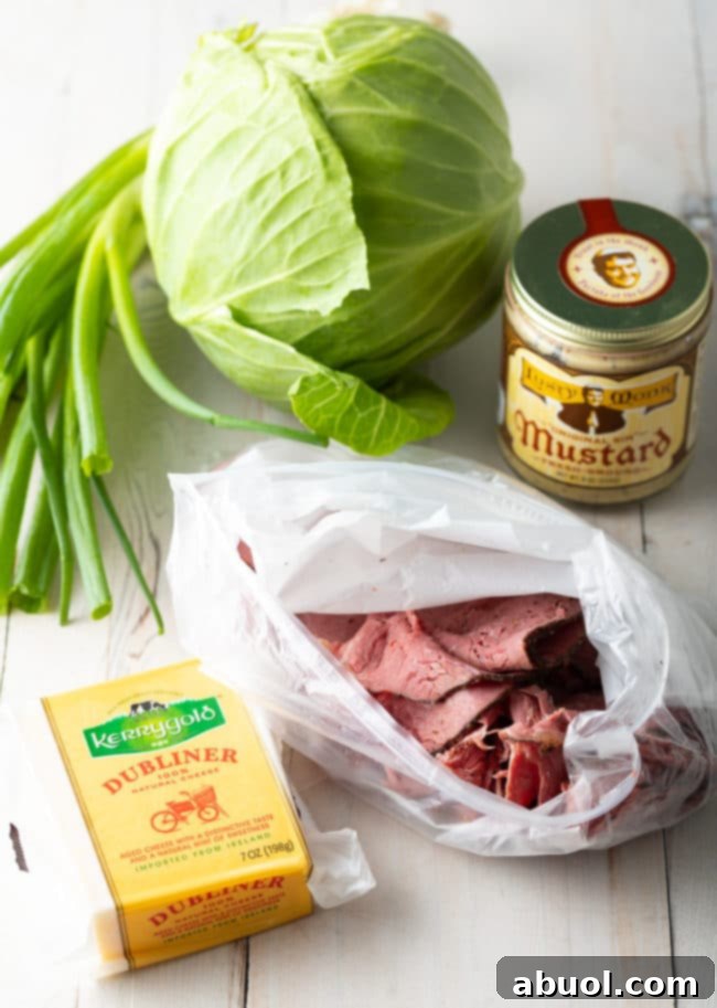 Key ingredients for Irish Roasted Cabbage Pizza