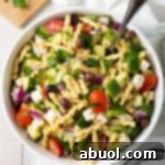 Easy Greek Pasta Salad Recipe, a healthy and delicious meal prep option